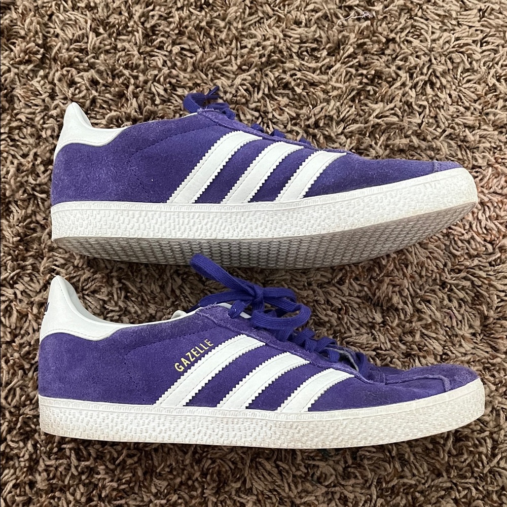 Adidas Gazelle Purple and White Shoes